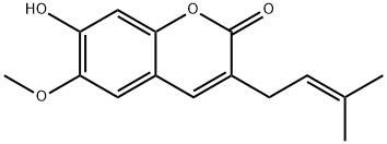 7-ヒドロキシ-6-メトキシ-3-プレニルクマリン 化学構造式