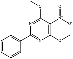 4,6-dimethoxy-5-nitro-2-phenylpyrimidine  Struktur