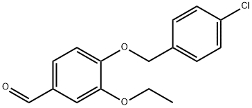 4-[(4-クロロベンジル)オキシ]-3-エトキシベンズアルデヒド 化学構造式
