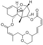 2',3'-ジデヒドロ-7'-デオキソ-2'-デオキシ-7',5'-(エタン-1,1-ジイルオキシ)ベルカリンA 化学構造式