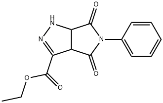 4,6-二氧-5-苯基-1,3A,4,5,6,6A-六氢吡咯并[3,4-C]吡唑-3-羧酸乙酯 结构式