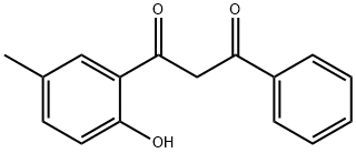 1-(2-ヒドロキシ-5-メチルフェニル)-3-フェニルプロパン-1,3-ジオン 化学構造式