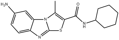 6-AMINO-N-CYCLOHEXYL-3-METHYLTHIAZOLO[3,2-A]BENZIMIDAZOLE-2-CARBOXAMIDE HYDROCHLORIDE 化学構造式