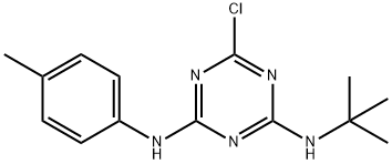 N-(TERT-ブチル)-6-クロロ-N'-(4-メチルフェニル)-1,3,5-トリアジン-2,4-ジアミン 化学構造式