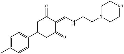 5-(4-methylphenyl)-2-[(2-piperazin-1-ylethylamino)methylidene]cyclohexane-1,3-dione Struktur