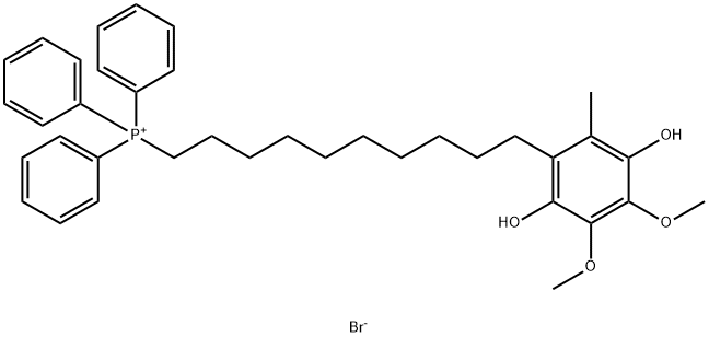 Phosphonium, 10-(3,6-dihydroxy-4,5-dimethoxy-2-methylphenyl)decyltriphenyl-, bromide Structure
