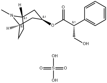 1-alpha-H,5-alpha-H-Tropan-3-alpha-ol, (+)-tropate (ester), sulfate (2 :1) (salt) 化学構造式