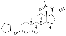 3-(cyclopentyloxy)-19-nor-17alpha-pregna-3,5-dien-20-yn-17-yl acetate  Struktur