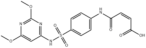 4-[[4-[[(2,6-dimethoxy-4-pyrimidinyl)amino]sulphonyl]phenyl]amino]-4-oxoisocrotonic acid Structure