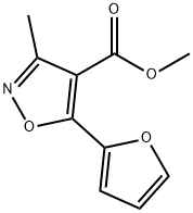 4-Isoxazolecarboxylicacid,5-(2-furyl)-3-methyl-,methylester(8CI) Struktur