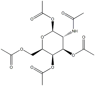2-Acetamido-1,3,4,6-tetra-O-acetyl-2-deoxy-b-D-galactopyranose Struktur