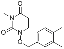2,4(1H,3H)-Pyrimidinedione, 5,6-dihydro-1-(3,4-dimethylbenzyloxy)-3-me thyl- Struktur