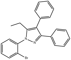 1-(2-ブロモフェニル)-5-エチル-3,4-ジフェニル-1H-ピラゾール 化学構造式