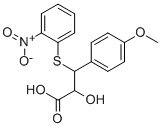 2-HYDROXY-3-(4-METHOXY-PHENYL)-3-(2-NITRO-PHENYLSULFANYL)-PROPIONIC ACID Struktur