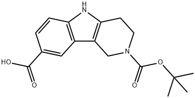 1,3,4,5-TETRAHYDRO-PYRIDO[4,3-B]INDOLE-2,8-DICARBOXYLIC ACID 2-TERT-BUTYL ESTER, 300715-96-2, 结构式