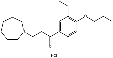 1-Propanone, 1-(3-ethyl-4-propoxyphenyl)-3-(hexahydro-1H-azepin-1-yl)- , hydrochloride (9CI) Structure