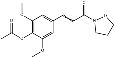 2-[3-[4-(Acetoxy)-3,5-dimethoxyphenyl]-1-oxo-2-propenyl]isoxazolidine Structure
