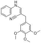 3,4,5-トリメトキシ-α-[(フェニルアミノ)メチレン]ベンゼンプロピオノニトリル 化学構造式