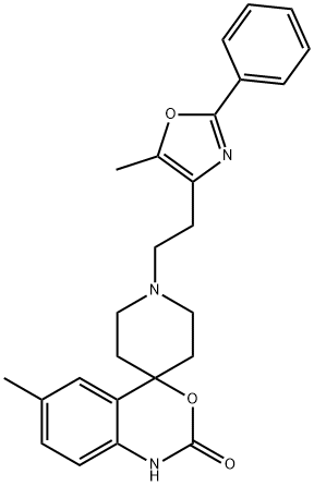 300816-15-3 6 - 甲基-1,1' - [2 - (5 - 甲基- 2-苯基- 4-恶唑基)乙基] - 螺[4H - 3-1,1 - 苯并恶嗪- 4,4' -哌啶]-2(1H)-酮