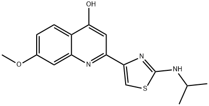 2-(2-ISOPROPYLAMINO-THIAZOL-4-YL)-7-METHOXY-QUINOLIN-4-OL
 Struktur