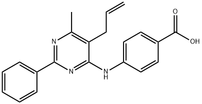 4-[(5-Allyl-6-methyl-2-phenyl-4-pyrimidinyl)amino]benzoic acid, 300837-31-4, 结构式
