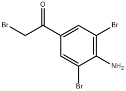 1-(4-アミノ-3,5-ジブロモフェニル)-2-ブロモエタノン 化学構造式