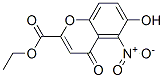 6-Hydroxy-5-nitro-4-oxo-4H-1-benzopyran-2-carboxylic acid ethyl ester Struktur