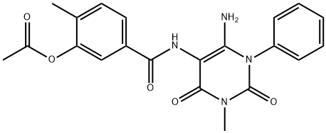 Benzamide,  3-(acetyloxy)-N-(6-amino-1,2,3,4-tetrahydro-3-methyl-2,4-dioxo-1-phenyl-5-pyrimidinyl)-4-methyl-|