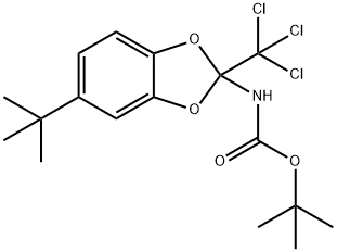 Carbamic acid, [5-(1,1-dimethylethyl)-2-(trichloromethyl)-1,3-benzodioxol-2-yl]-, 1,1-dimethylethyl ester (9CI) Struktur