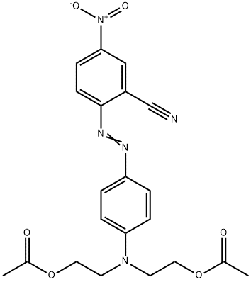 2-[4-[ビス[2-(アセチルオキシ)エチル]アミノ]フェニルアゾ]-5-ニトロベンゾニトリル 化学構造式