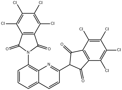 4,5,6,7-テトラクロロ-2-[2-[(4,5,6,7-テトラクロロ-2,3-ジヒドロ-1,3-ジオキソ-1H-インデン)-2-イル]-8-キノリニル]-1H-イソインドール-1,3(2H)-ジオン 化学構造式