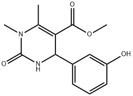 4-(3-ヒドロキシフェニル)-1,6-ジメチル-2-オキソ-1,2,3,4-テトラヒドロピリミジン-5-カルボン酸メチル 化学構造式