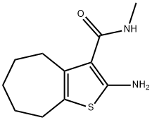 2-amino-N-methyl-5,6,7,8-tetrahydro-4H-cyclohepta[b]thiophene-3-carboxamide Struktur