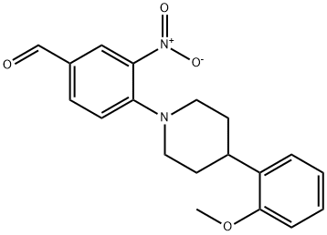 4-[4-(2-甲氧苯基)哌啶基]-3-硝基苯甲醛, 301334-92-9, 结构式