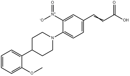 3-[4-[4-(2-METHOXYPHENYL)PIPERIDINO]-3-NITROPHENYL]ACRYLIC ACID Structure