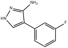 4-(3-フルオロフェニル)-1H-ピラゾール-3-アミン 化学構造式