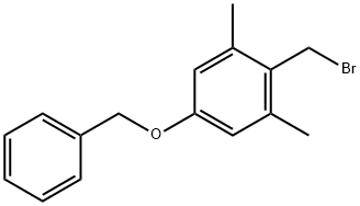 4-(ベンジルオキシ)-2,6-ジメチルベンジルブロミド 化学構造式