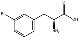 2-アミノ-3-(3-ブロモフェニル)プロパン酸 化学構造式