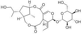 4-Ethylidene-3-(β-D-glucopyranosyloxy)-3,4,4a,5,9,10,11,12-octahydro-10-(2-hydroxy-1-methylethyl)-15-methyl-9,12-methano-6H,8H,14H-pyrano[3,4-c][1,7]dioxacyclododecin-6,14-dione Structure