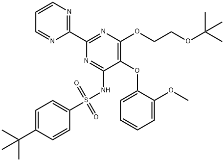 N-[6-(2-tert-Butoxy-ethoxy)-5-(2-Methoxy-phenoxy) -[2,2']bipyriMidinyl-4-yl]-4-tert-butyl-benzenesulfonaMide Struktur