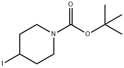 1-tert-ブトキシカルボニル-4-ヨードピペリジン 化学構造式