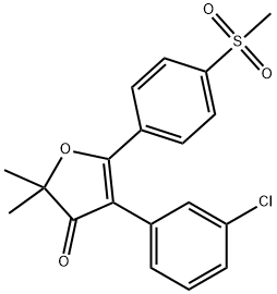 4-(3-chlorophenyl)-2,2-dimethyl-5-(4-(methylsulfonyl)phenyl)furan-3(2H)-one Structure