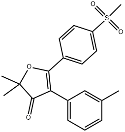 2,2-dimethyl-5-(4-(methylsulfonyl)phenyl)-4-m-tolylfuran-3(2H)-one 化学構造式