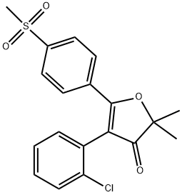 4-(2-chlorophenyl)-2,2-dimethyl-5-(4-(methylsulfonyl)phenyl)furan-3(2H)-one Structure
