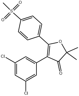 4-(3,5-dichlorophenyl)-2,2-dimethyl-5-(4-(methylsulfonyl)phenyl)furan-3(2H)-one Struktur