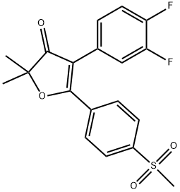 4-(3,4-difluorophenyl)-2,2-dimethyl-5-(4-(methylsulfonyl)phenyl)furan-3(2H)-one Structure