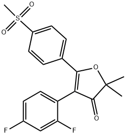 4-(2,4-difluorophenyl)-2,2-dimethyl-5-(4-(methylsulfonyl)phenyl)furan-3(2H)-one Structure