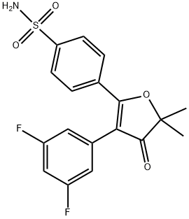 4-(3-(3,5-difluorophenyl)-5,5-dimethyl-4-oxo-4,5-dihydrofuran-2-yl)benzenesulfonamide Structure