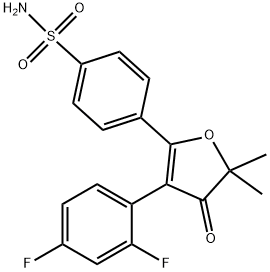 4-(3-(2,4-difluorophenyl)-5,5-dimethyl-4-oxo-4,5-dihydrofuran-2-yl)benzenesulfonamide Structure