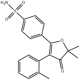 4-(5,5-dimethyl-4-oxo-3-o-tolyl-4,5-dihydrofuran-2-yl)benzenesulfonamide 结构式